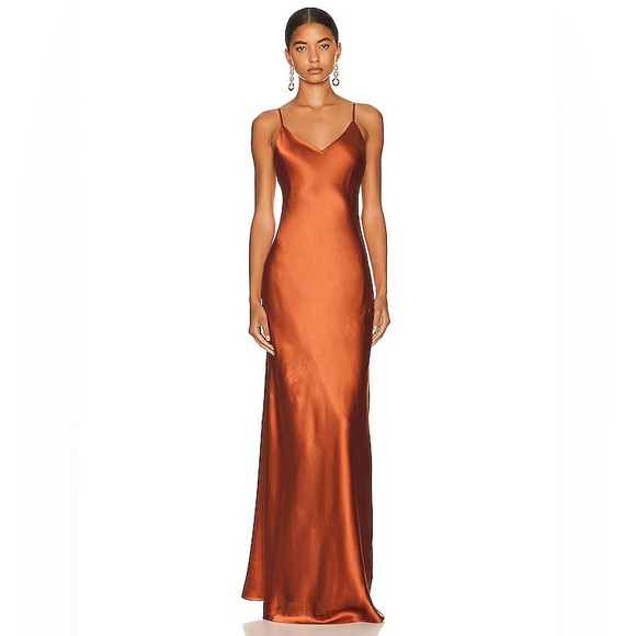 L’AGENCE Serita Maxi V Neck Dress - Picture 1 of 8